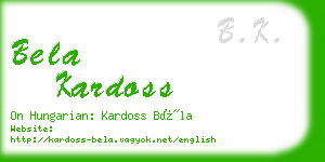 bela kardoss business card